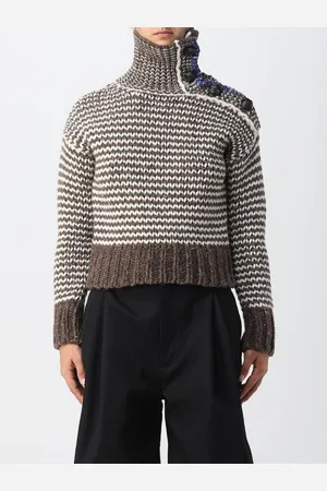 Bottega Veneta Swetry, Kobieta, brązowy, S, Brązowy Sweter z Wysokim Kołnierzem z Wełny