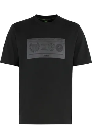 HUGO BOSS Koszulki, Mężczyzna, Czarny, 2XL, Bawełniana T-shirt z okrągłym dekoltem i logo