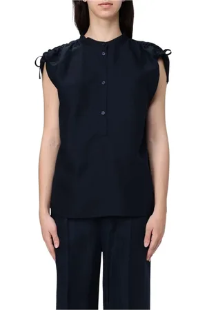 Woolrich Koszulki, Kobieta, Niebieski, S, Niebieski Stylowy Top dla Kobiet