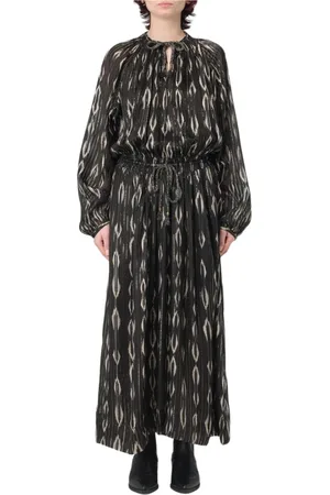 Isabel Marant Sukienki, Kobieta, Czarny, S, Elegancka Sukienka Maxi Ikat