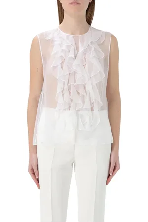 Alberta Ferretti Koszulki, Kobieta, Biały, S, Elegant Pink Silk Blouse