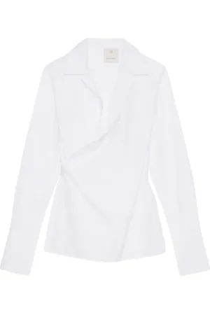 Givenchy Bluzki, Kobieta, Biały, S, Biała Bluzka z Poplinu Długie Rękawy
