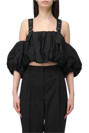 Pinko Bluzki, Kobieta, Czarny, XS, Top z kwadratowym dekoltem, Nowoczesny design
