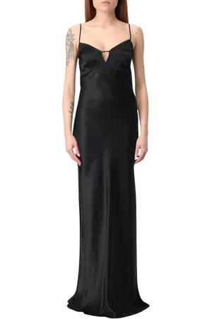 Twin-Set Sukienki, Kobieta, Czarny, XS, Elegancka Jedwabna Sukienka Maxi