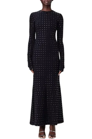 Sportmax Sukienki, Kobieta, Czarny, M, Elegancka Czarna Sukienka Maxi