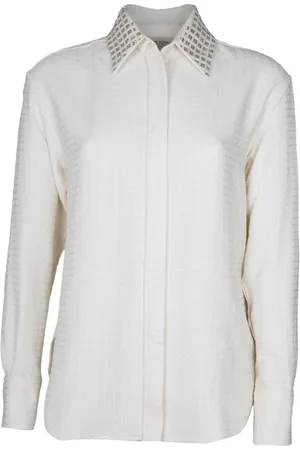 Golden Goose Bluzki, Kobieta, Biały, XS, Bawełna, Koszula bawełniana w kratę
