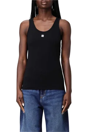 Armani Exchange Koszulki, Kobieta, Czarny, XS, Czarna Bawełniana Koszulka