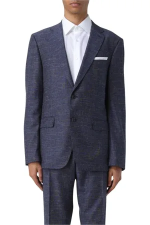 HUGO BOSS Kurtki, Mężczyzna, Niebieski, 2XL, Niebieski Dopasowany Blezer z Teksturą