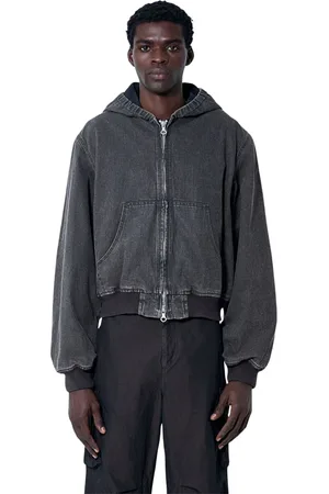 OUR LEGACY Kurtki, Mężczyzna, Czarny, 2XL, Denim, Kurtka z Kapturem z Denimu i Kieszenią Kangurzą