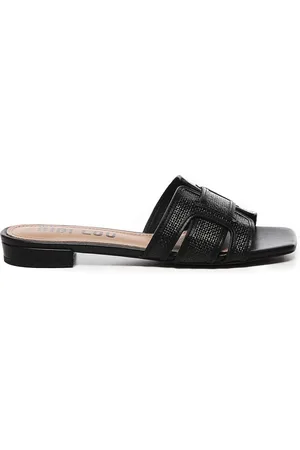 Bibi Lou Buty, Kobieta, Czarny, 36 EU, Czarne Sandały z Rafii i Skóry