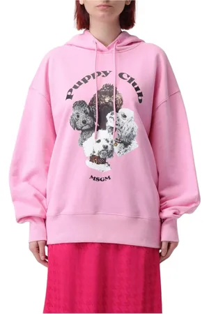 Msgm Bluzy, Kobieta, Różowy, S, Różowy Puppy Club Hoodie