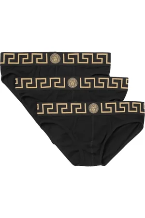VERSACE Bielizna, Mężczyzna, Czarny, XL, Kluczowy Print Figi Pakiet Stylowy Komfort