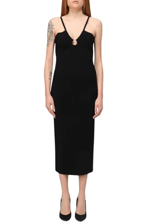 Michael Kors Sukienki, Kobieta, Czarny, S, Elegancka Czarna Sukienka Midi