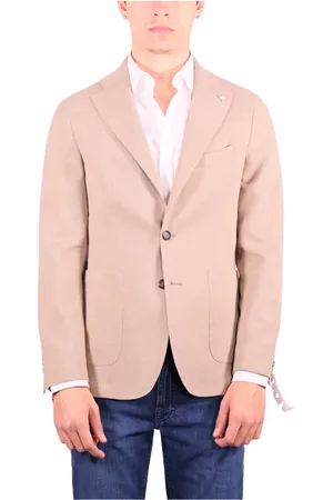 Manuel Ritz Kurtki, Mężczyzna, Beżowy, 2XL, Lekki blezer z mieszanki wełny Nuvola