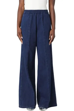FORTE FORTE Jeansy, Kobieta, Niebieski, L, Uniwersalne Niebieskie Straight-Leg Jeansy