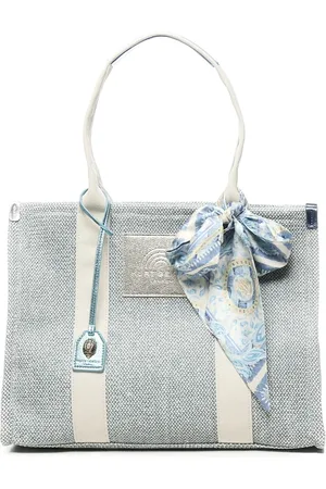 Kurt Geiger Torebki, Kobieta, Niebieski, ONE SIZE, Niebieska Torba Torebka z Wytłoczonym Logo