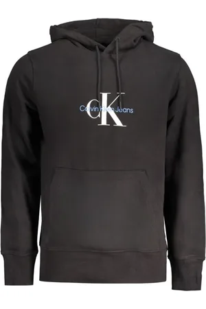 Calvin Klein Bluzy, Mężczyzna, Czarny, 2XL, Czarny Bawełniany Bluza z Kapturem i Logo