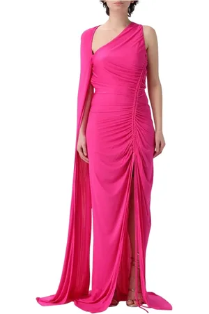 DEL CORE Sukienki, Kobieta, Różowy, M, Fuchsia One-Shoulder Maxi Sukienka