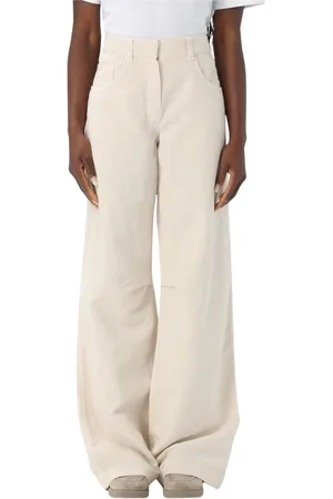 Brunello Cucinelli Jeansy, Kobieta, Biały, 2XS, Białe Wide Leg Jeansy