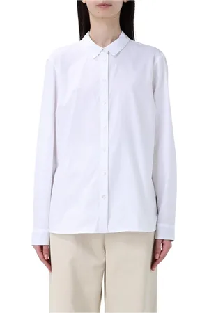 Barbour Bluzki, Kobieta, Biały, L, Klasyczna Biała Bawełniana Koszula Luźny Krój
