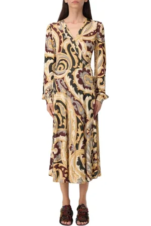 Etro Sukienki, Kobieta, Wielobarwność, S, Żółta Sukienka w Paisley