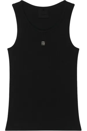 Givenchy Koszulki, Kobieta, Czarny, M, Ryflowany Bezrękawnik Czarny Top