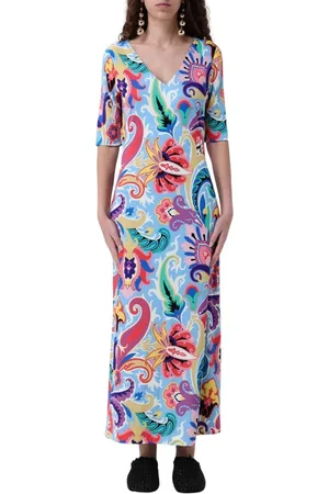 Etro Sukienki, Kobieta, Wielobarwność, L, Elegancka Wielokolorowa Sukienka Maxi