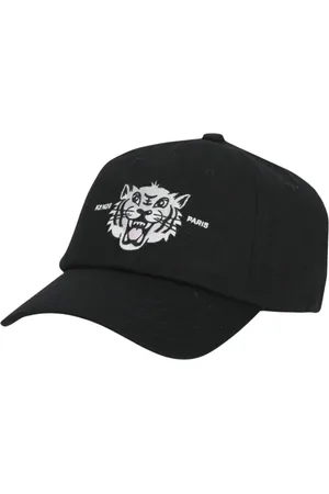 Kenzo Akcesoria, Kobieta, Czarny, ONE SIZE, Zapaskowany Kapelusz z Tygrysem