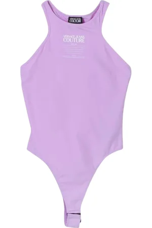 VERSACE Koszulki, Kobieta, Fioletowy, 2XS, Fioletowy Bezrękawnik Bodysuit