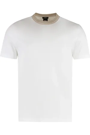 HUGO BOSS Koszulki, Mężczyzna, Biały, 3XL, Slim Fit Bawełniany T-shirt z okrągłym dekoltem