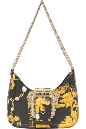 VERSACE Torebki, Kobieta, Czarny, ONE SIZE, Czarna torba Crossbody Chain Couture