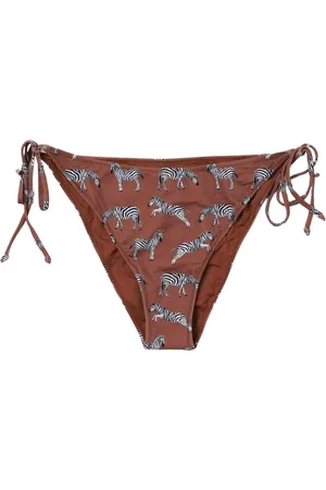 MC2 SAINT BARTH Stroje kąpielowe, Kobieta, brązowy, L, Zebra Print Figi Bikini