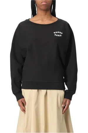 Kenzo Bluzy, Kobieta, Czarny, S, Czarny Bluza z Logo dla Kobiet
