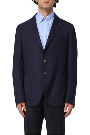TAGLIATORE Kurtki, Mężczyzna, Niebieski, 2XL, Zaprojektowany na miarę marynarka z klapą