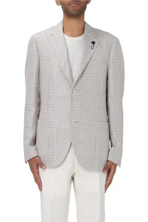 LARDINI Kurtki, Mężczyzna, brązowy, L, Klasyczny Fason Houndstooth Blezer