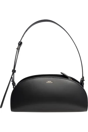 A.P.C. Torebki, Kobieta, Czarny, ONE SIZE, Skóra, Torebka Bagietka Półksiężyc Crossbody