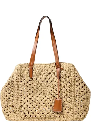 ERMANNO SCERVINO Torebki, Kobieta, Beżowy, ONE SIZE, Elegant Straw Tote Bag