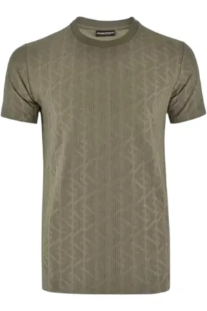 Emporio Armani Koszulki, Mężczyzna, brązowy, XL, Nylon, T-shirt z nylonu z logo na przodzie