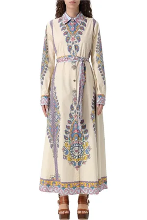 Etro Sukienki, Kobieta, Beżowy, S, Elegancka Sukienka Maxi z Paisleyem