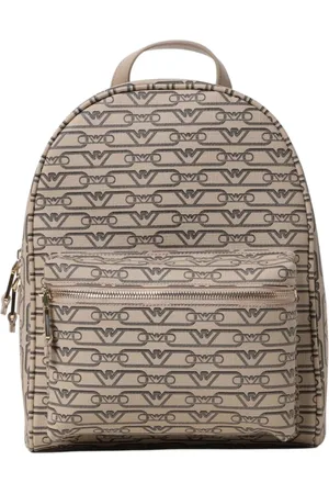 Emporio Armani Torebki, Kobieta, Beżowy, ONE SIZE, Plecak z Logo dla Kobiet