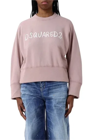 Dsquared2 Bluzy, Kobieta, Różowy, XS, Luksusowy Różowy Cropped Sweatshirt
