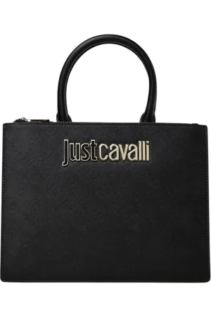 Roberto Cavalli Torebki, Kobieta, Czarny, ONE SIZE, Czarna skórzana torba tote
