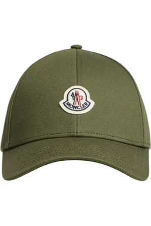 Moncler Akcesoria, Mężczyzna, Zielony, ONE SIZE, Zielony Bawełniany Kaptur Baseballowy
