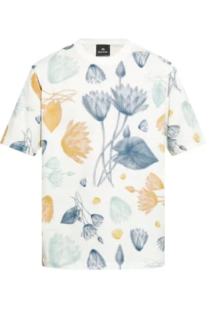 Paul Smith Koszulki, Mężczyzna, Wielobarwność, 2XL, Bawełna, T-shirt z nadrukiem kwiatowym z okrągłym dekoltem