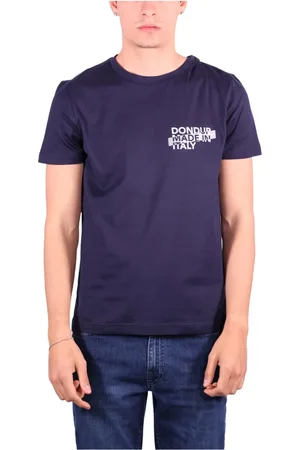 Dondup Koszulki, Mężczyzna, Niebieski, S, Niebieski T-shirt z nadrukiem loga