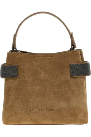 Brunello Cucinelli Torebki, Kobieta, brązowy, ONE SIZE, Zamsz, Elegancka Kopertówka z Zamszu