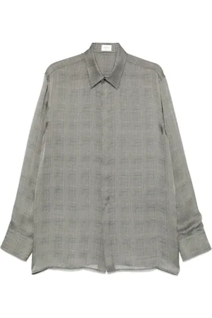 Saint Laurent Koszule, Mężczyzna, Szary, M, Prześwitująca koszula z guzikami w szarym
