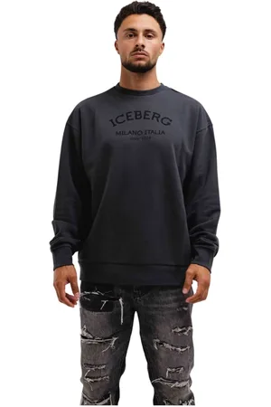 Iceberg Bluzy, Mężczyzna, Szary, L, Sweter Milano Logo Mężczyźni Ciemnoszary