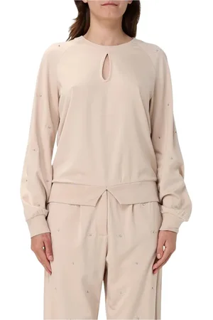 Liu Jo Bluzy, Kobieta, Beżowy, M, Embellished Pullover Sweatshirt