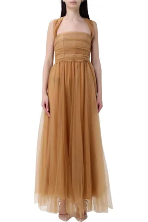 Staud Sukienki, Kobieta, Beżowy, S, Elegancka Beżowa Sukienka Midi